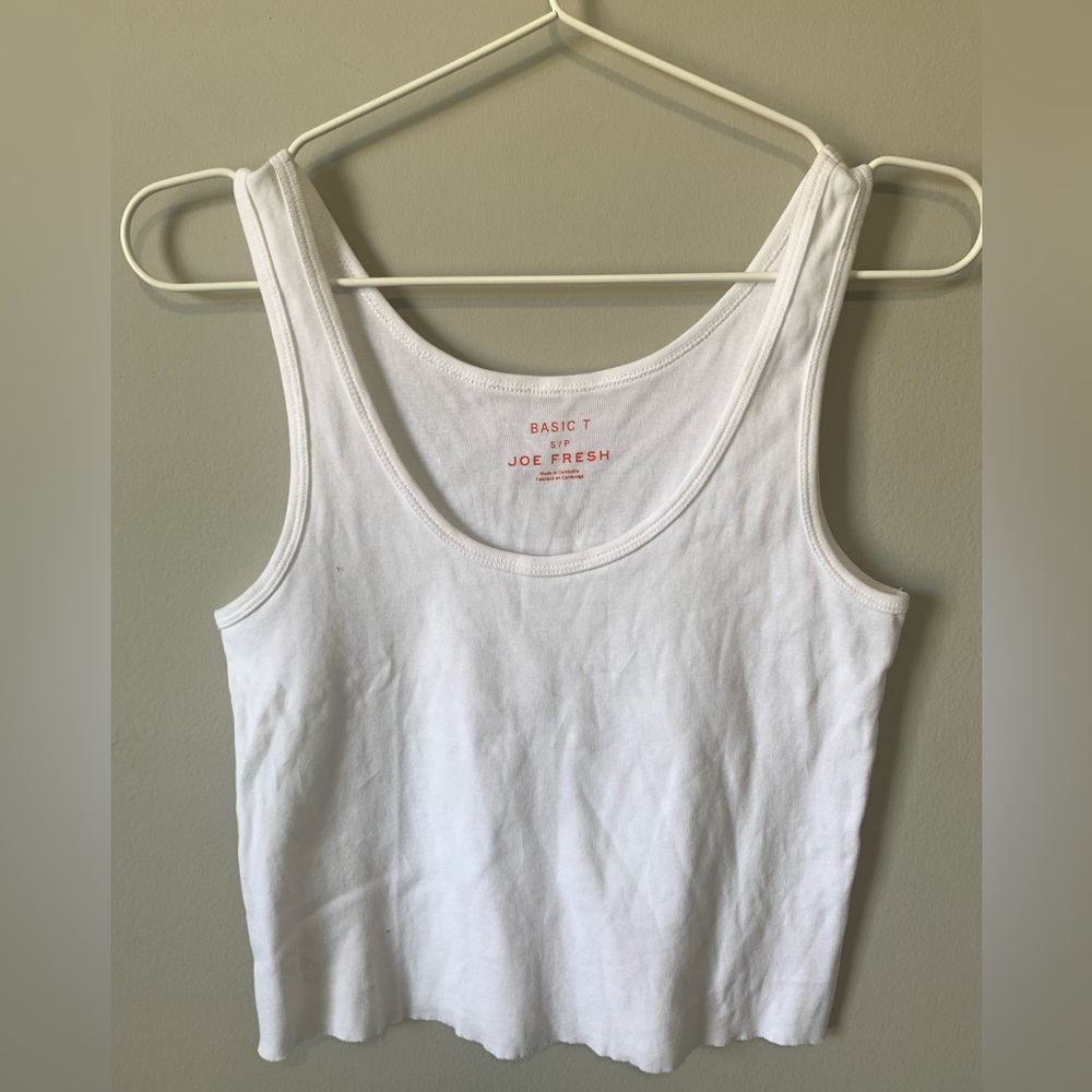 Joe Fresh Classic Cropped White Tank Top